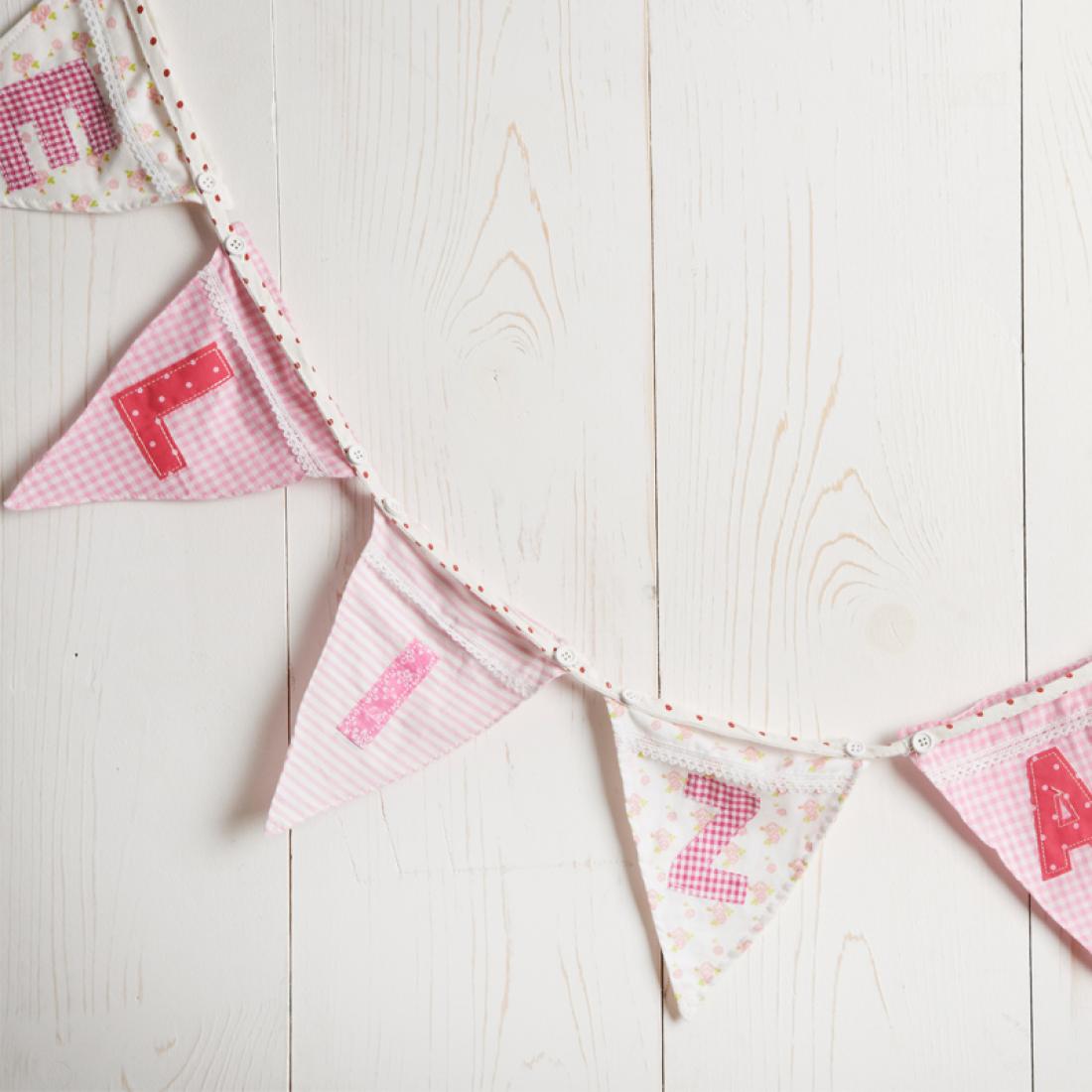 Personalised Name Bunting Girls Bedroom,Nursery *QUALITY 100% cotton New Baby