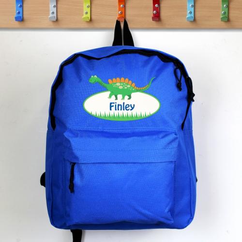 Dinosaur Blue Personalised Backpack Backpacks Childrens