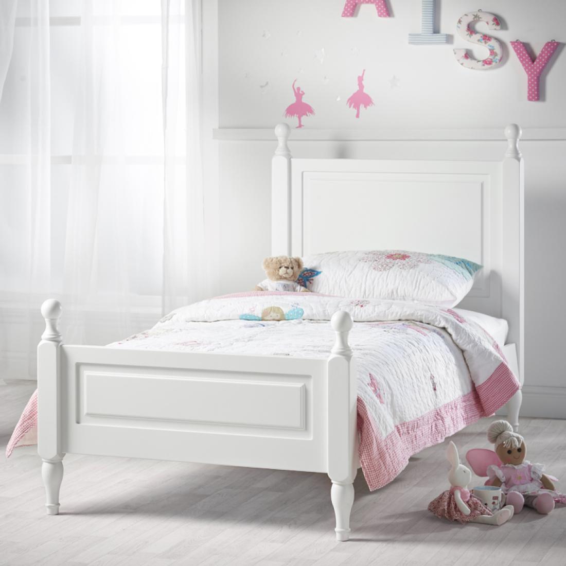 Girls white sleigh bed hotsell
